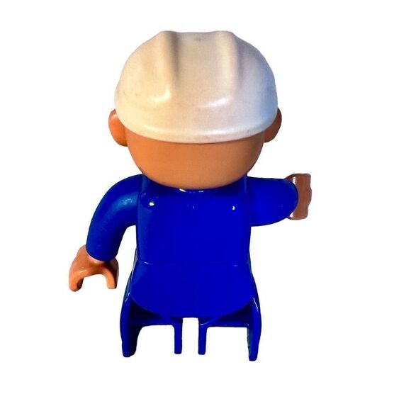 Lego Duplo Male Figure Blue Legs & Shirt, White Helmet - Picture 4 of 8